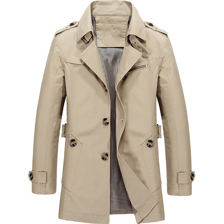 Hendrik | Heren Slim Fit Lange Trench Coat