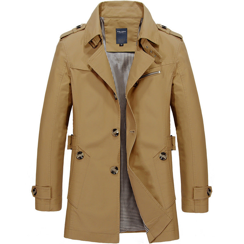 Hendrik | Heren Slim Fit Lange Trench Coat