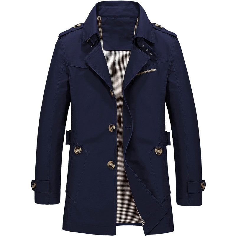 Hendrik | Heren Slim Fit Lange Trench Coat