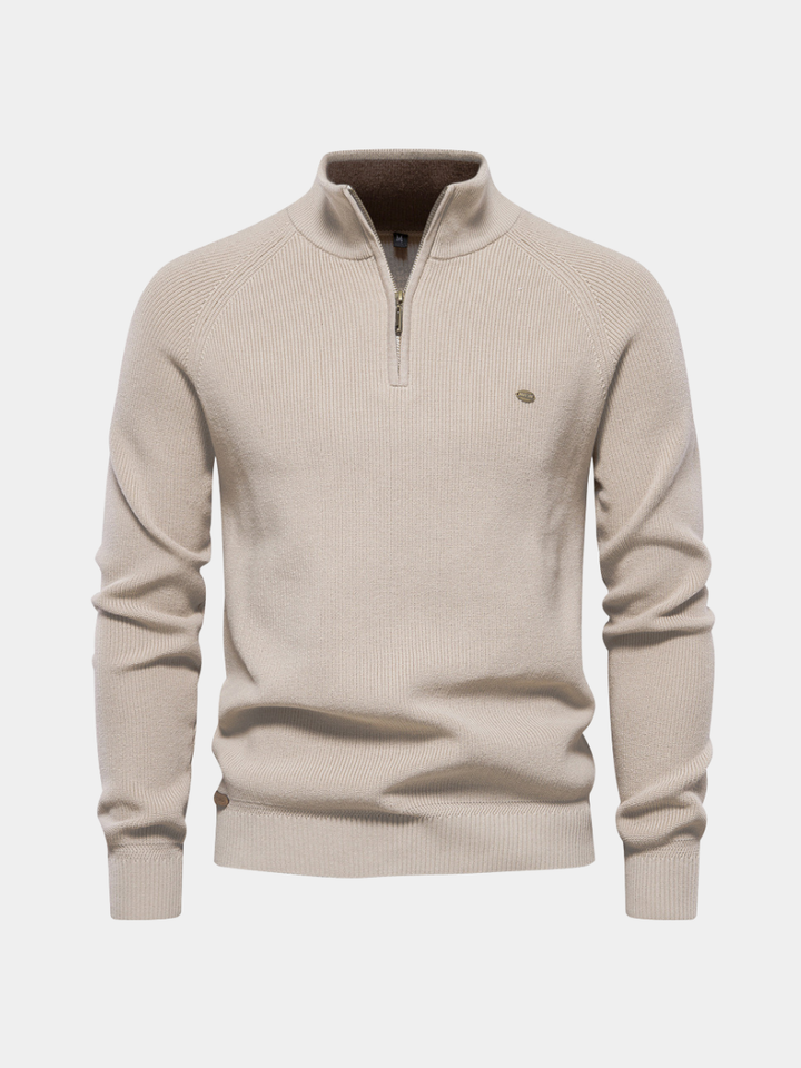 Julian | Heren Half-Zip Geribbelde Trui