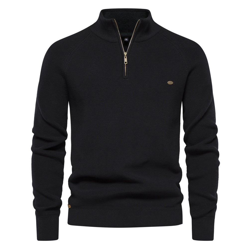 Julian | Heren Half-Zip Geribbelde Trui