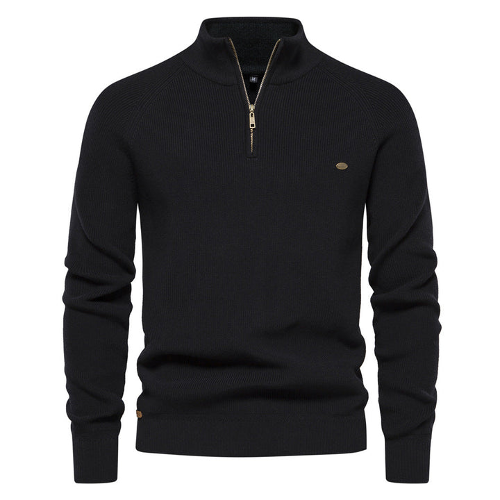 Julian | Heren Half-Zip Geribbelde Trui