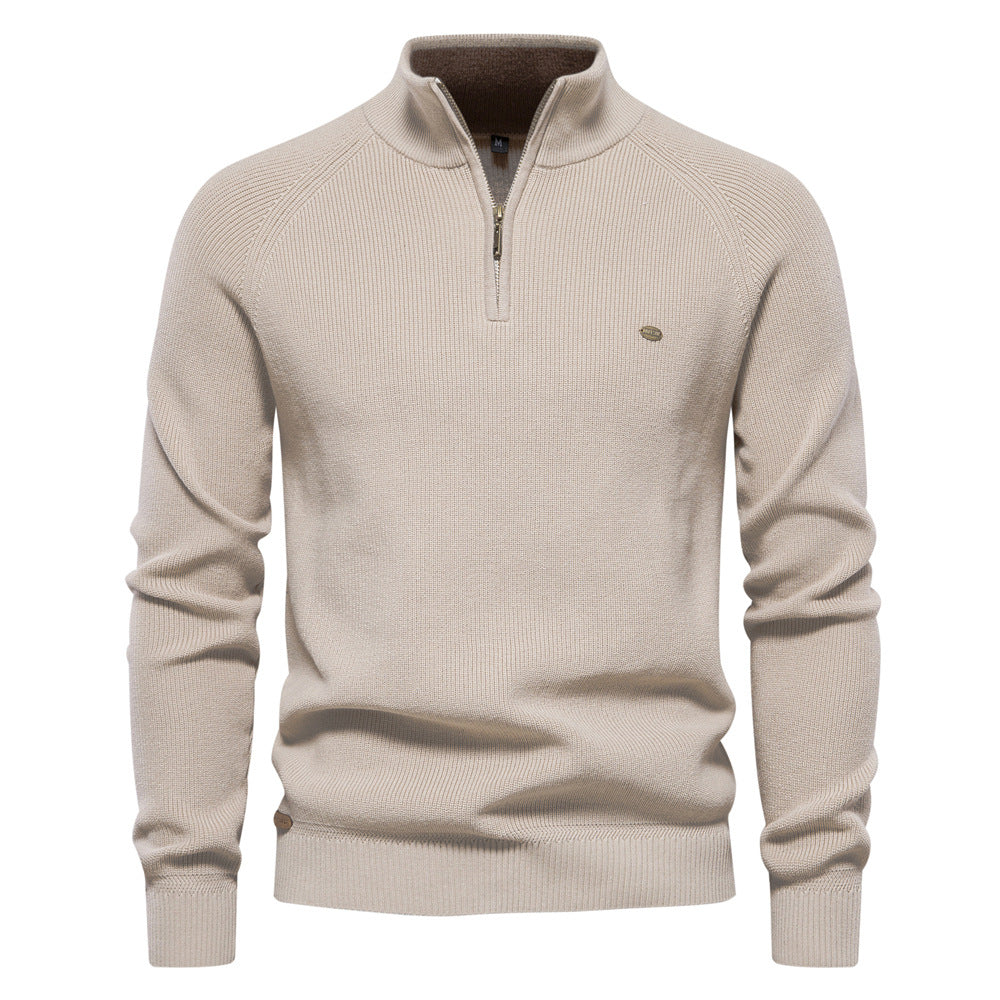 Julian | Heren Half-Zip Geribbelde Trui