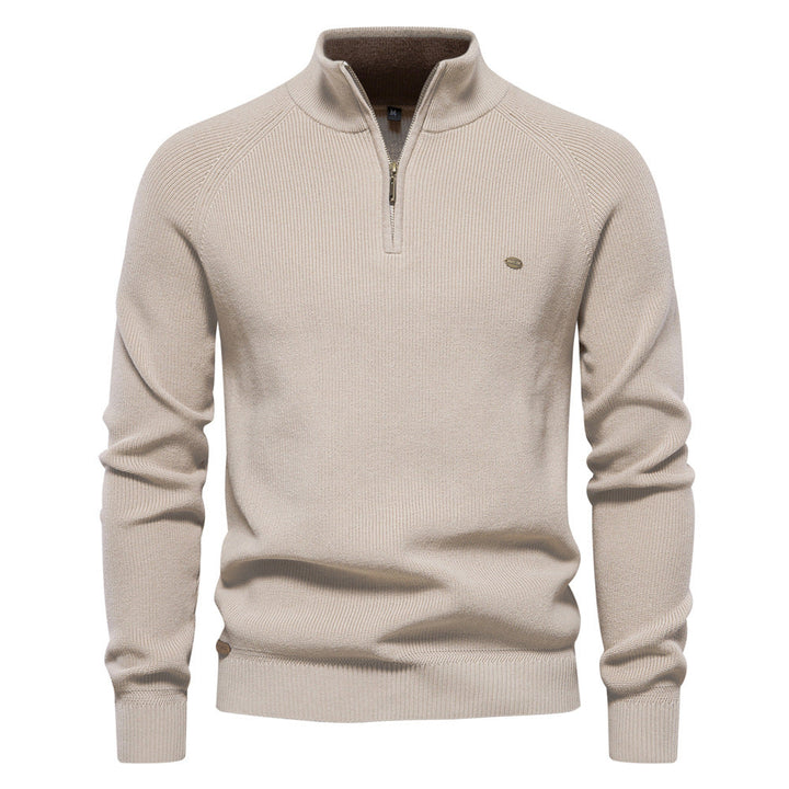 Julian | Heren Half-Zip Geribbelde Trui