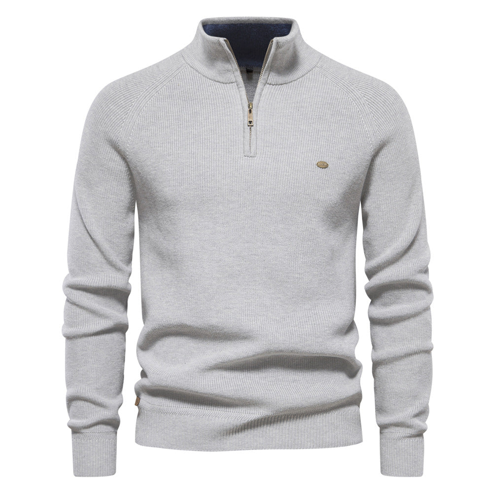 Julian | Heren Half-Zip Geribbelde Trui