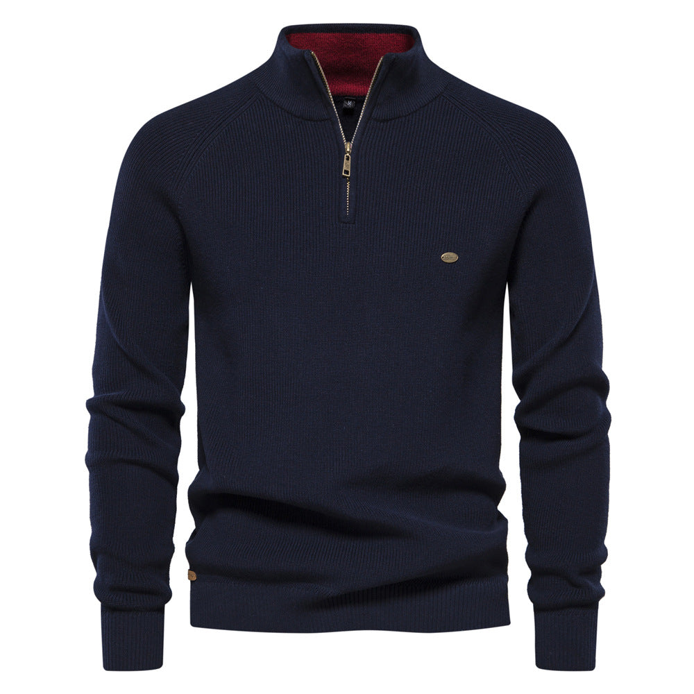 Julian | Heren Half-Zip Geribbelde Trui