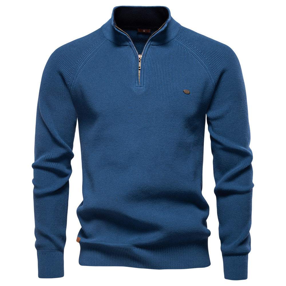 Julian | Heren Half-Zip Geribbelde Trui