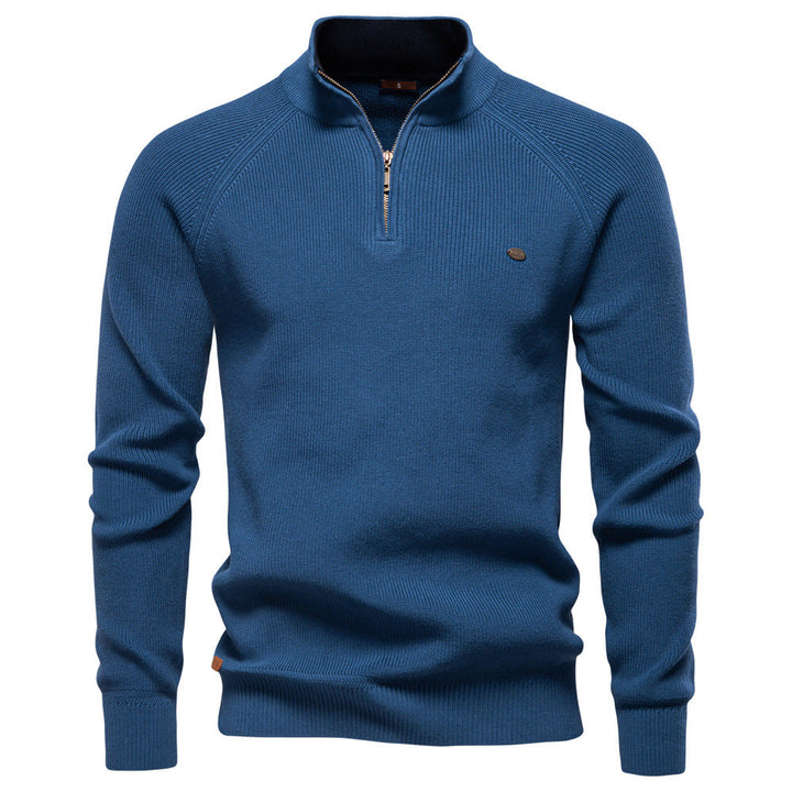 Julian | Heren Half-Zip Geribbelde Trui