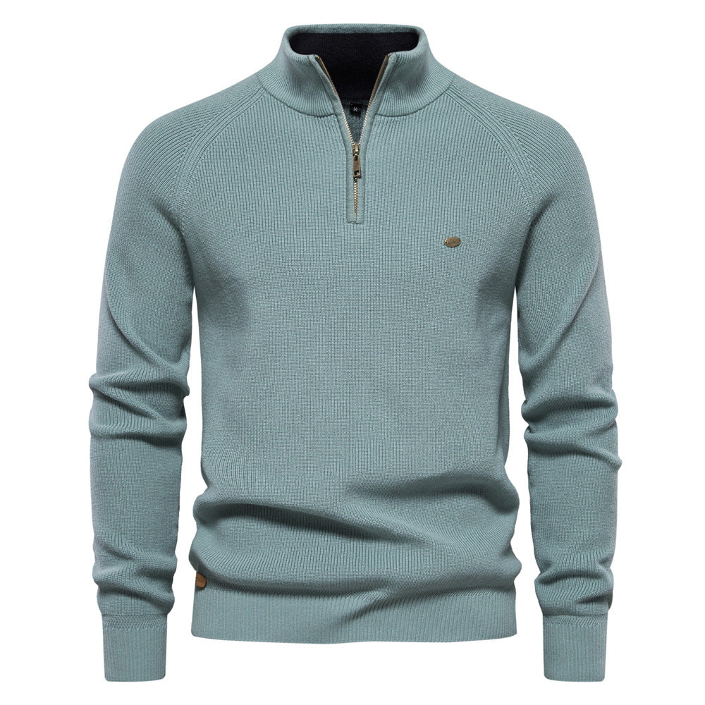Julian | Heren Half-Zip Geribbelde Trui