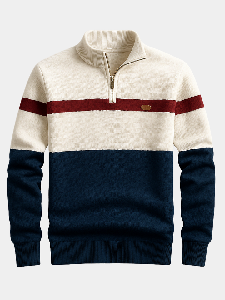 Jason | Heren Colorblock Half-Zip Trui