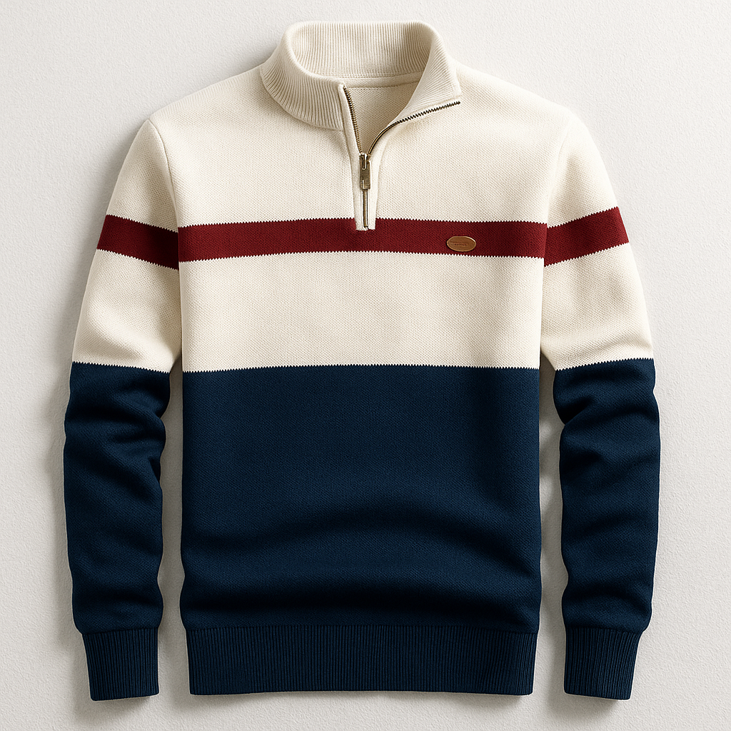 Jason | Heren Colorblock Half-Zip Trui