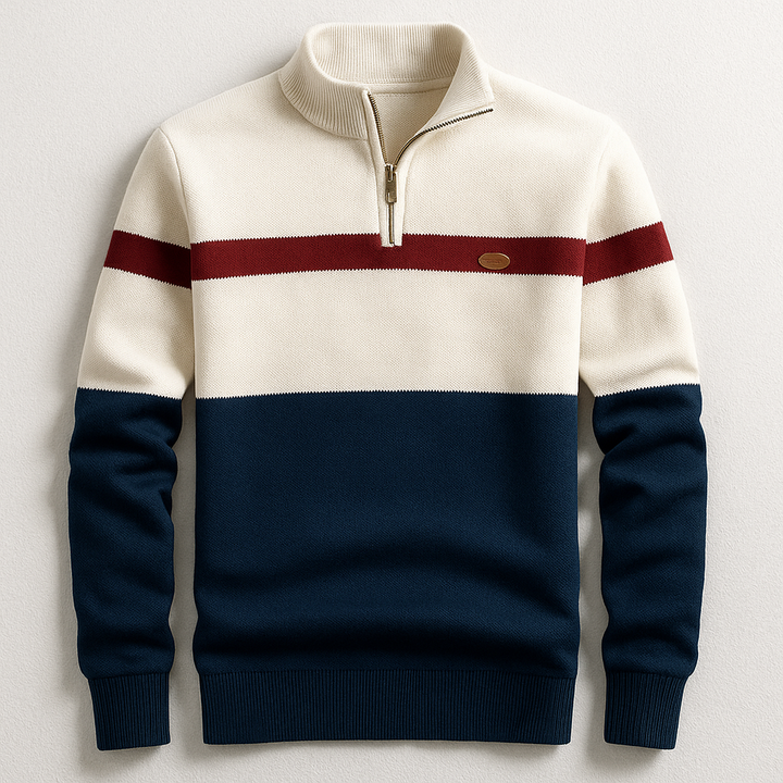 Jason | Heren Colorblock Half-Zip Trui