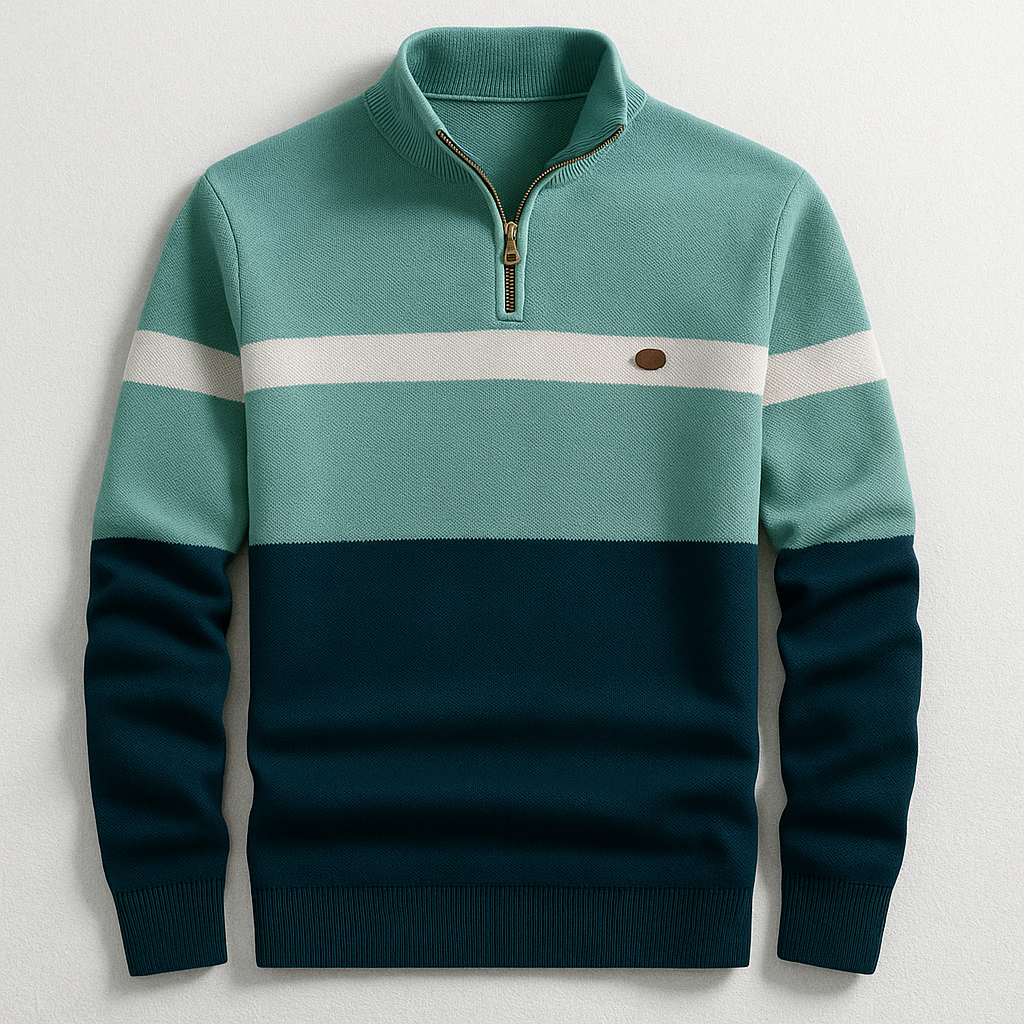 Jason | Heren Colorblock Half-Zip Trui