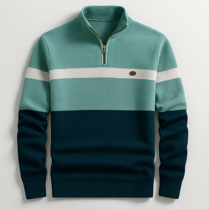 Jason | Heren Colorblock Half-Zip Trui