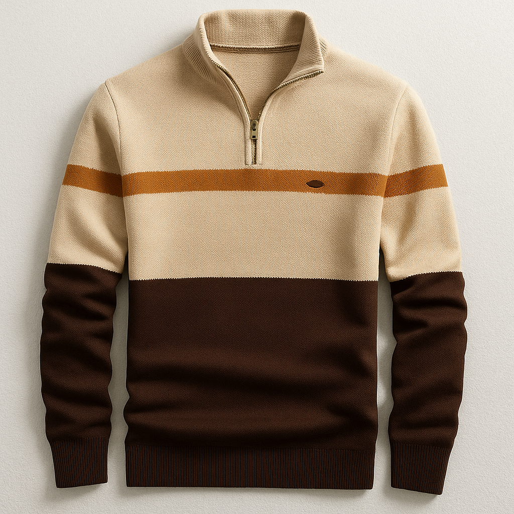 Jason | Heren Colorblock Half-Zip Trui