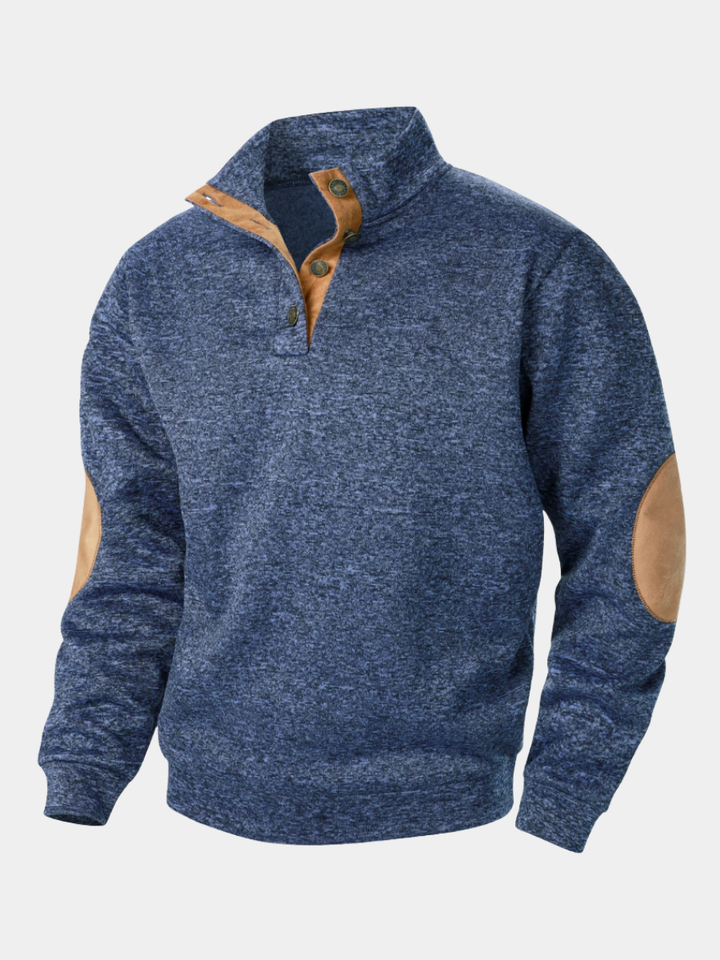 Laurent | Heren Elleboogpatch Quarter-Zip Trui