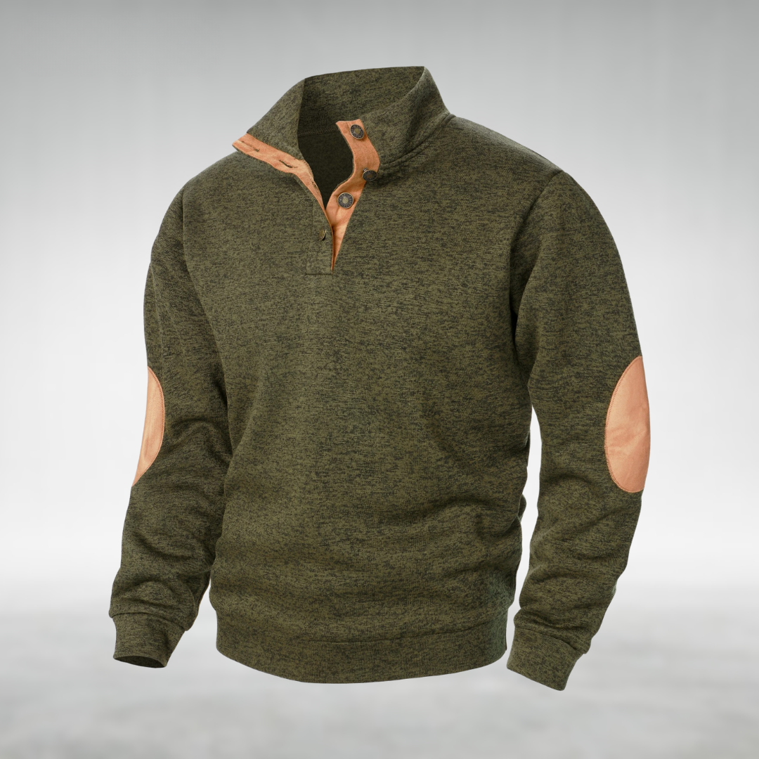 Laurent | Heren Elleboogpatch Quarter-Zip Trui