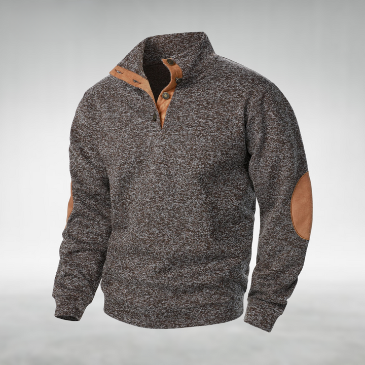 Laurent | Heren Elleboogpatch Quarter-Zip Trui