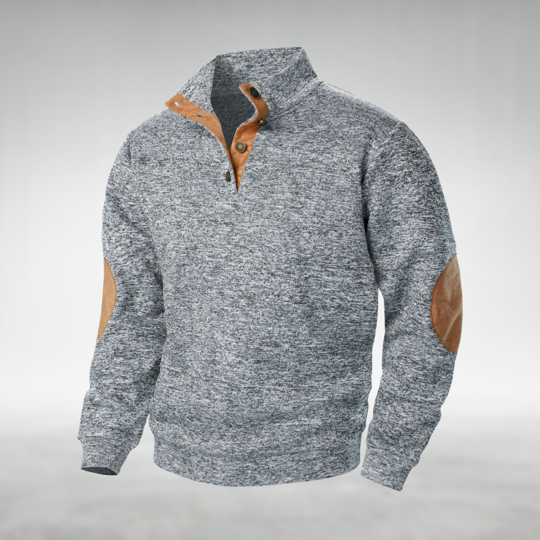 Laurent | Heren Elleboogpatch Quarter-Zip Trui