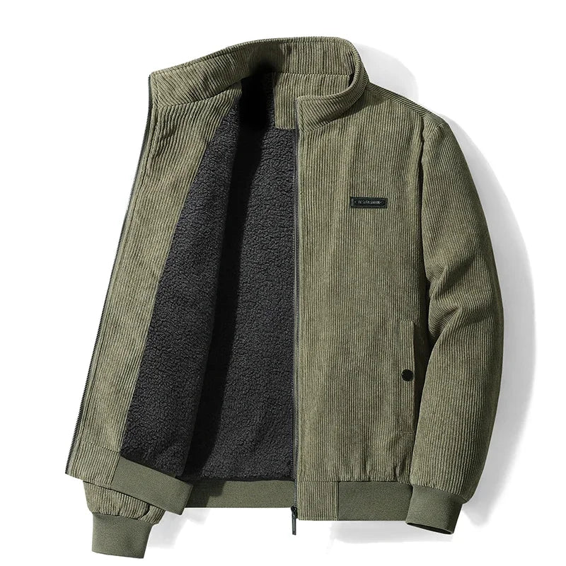 Laurent | Heren Fleece Gevoerd Corduroy Winterjas