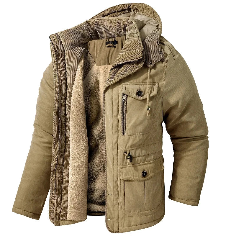 Jaap | Heren Fleece Gevoerde Capuchon Winterjas