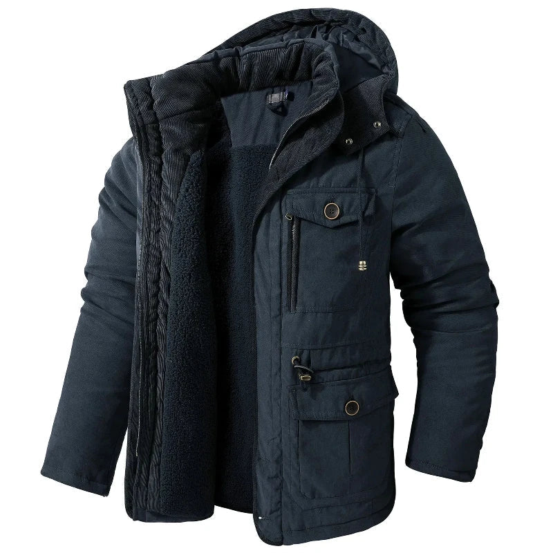 Jaap | Heren Fleece Gevoerde Capuchon Winterjas