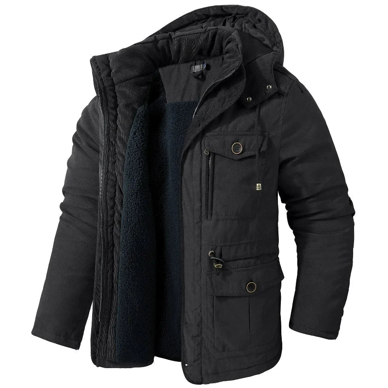 Jaap | Heren Fleece Gevoerde Capuchon Winterjas
