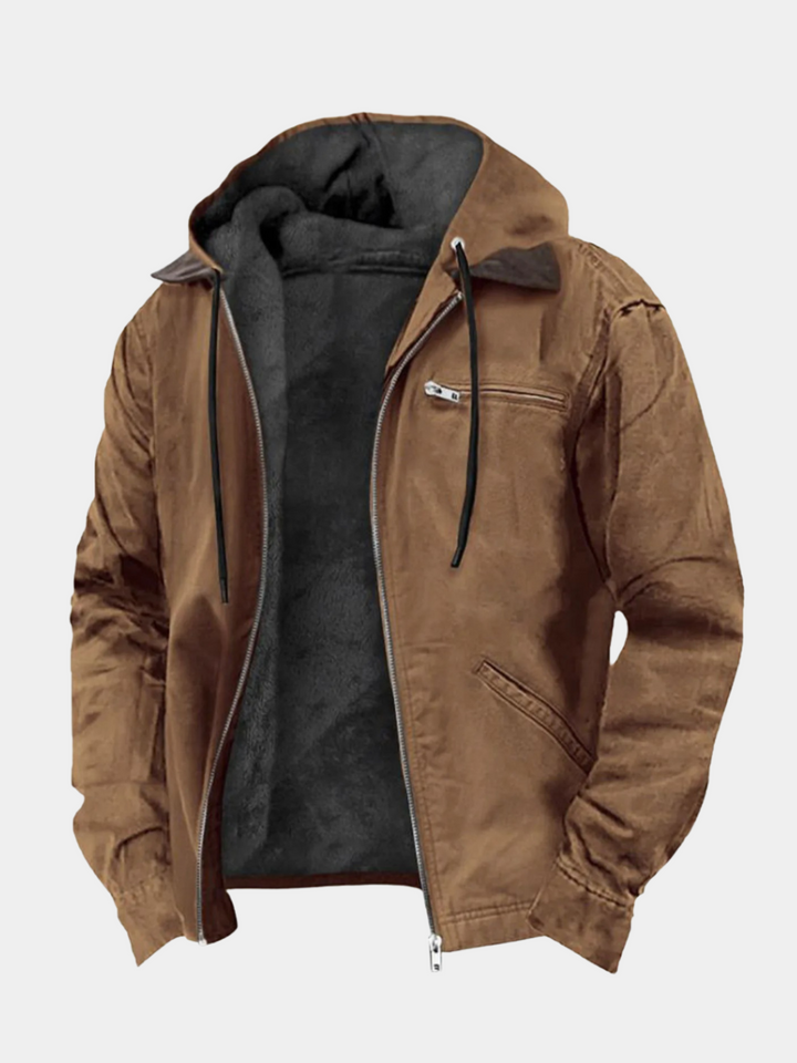 Laurent | Heren Fleece Gevoerde Winterjas Met Capuchon