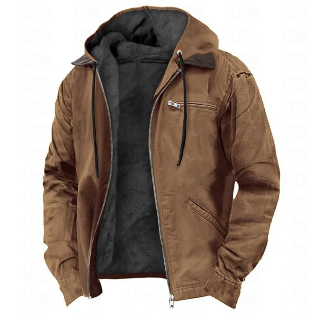 Laurent | Heren Fleece Gevoerde Winterjas Met Capuchon