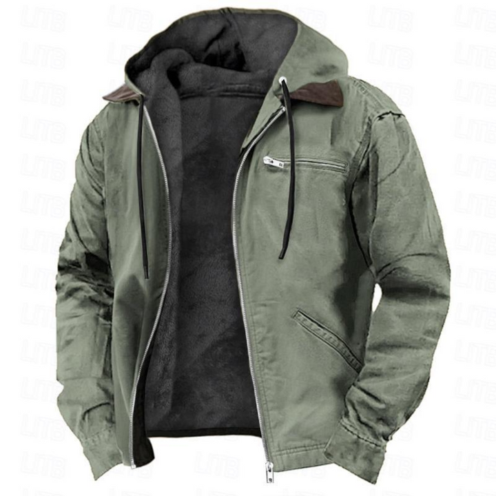 Laurent | Heren Fleece Gevoerde Winterjas Met Capuchon