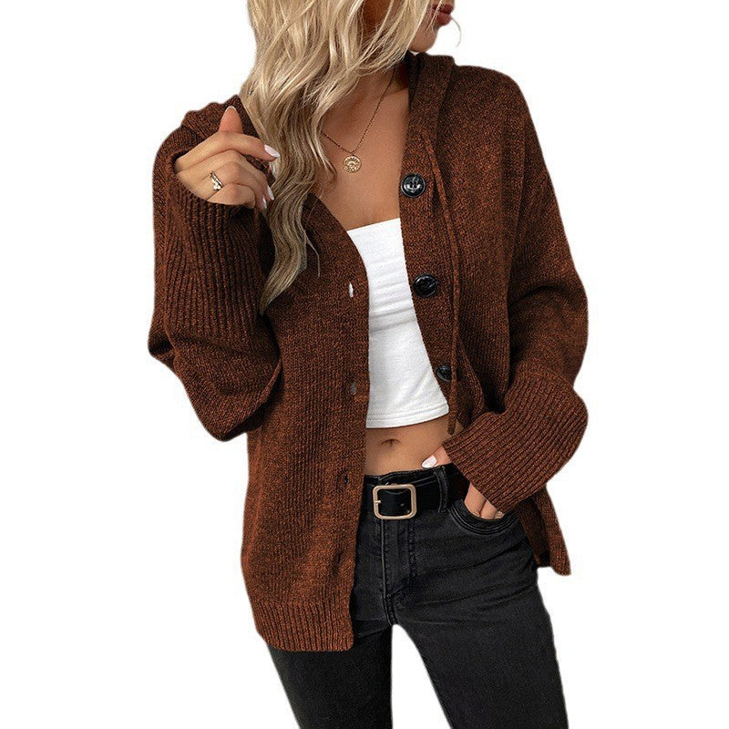 Merel | Dames Gebreid Capuchon Knoop Vest