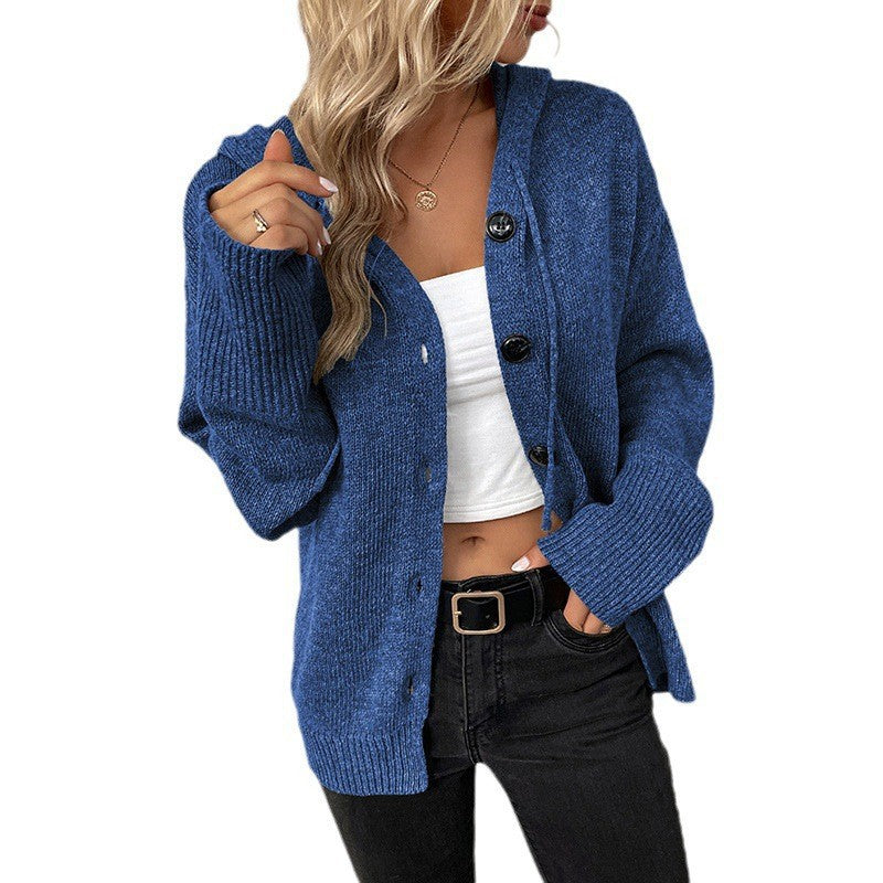 Merel | Dames Gebreid Capuchon Knoop Vest