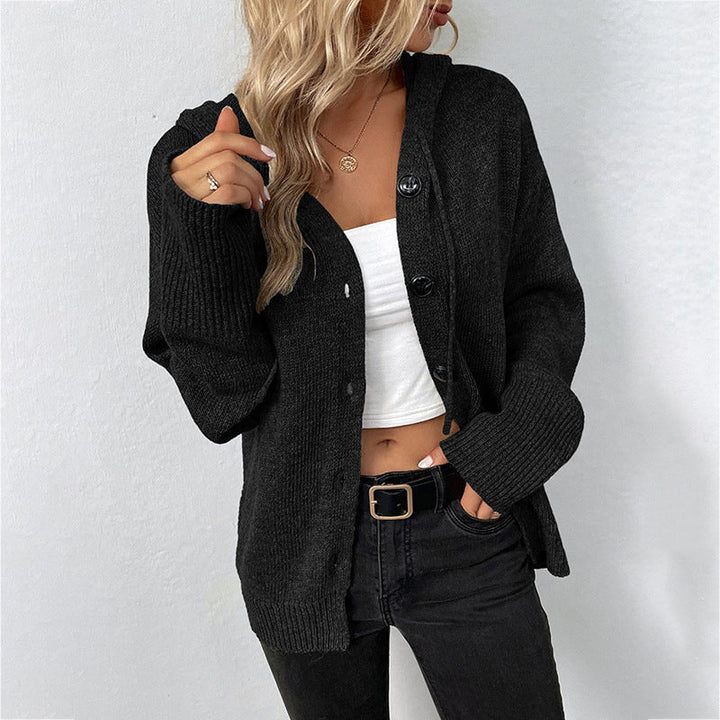 Merel | Dames Gebreid Capuchon Knoop Vest