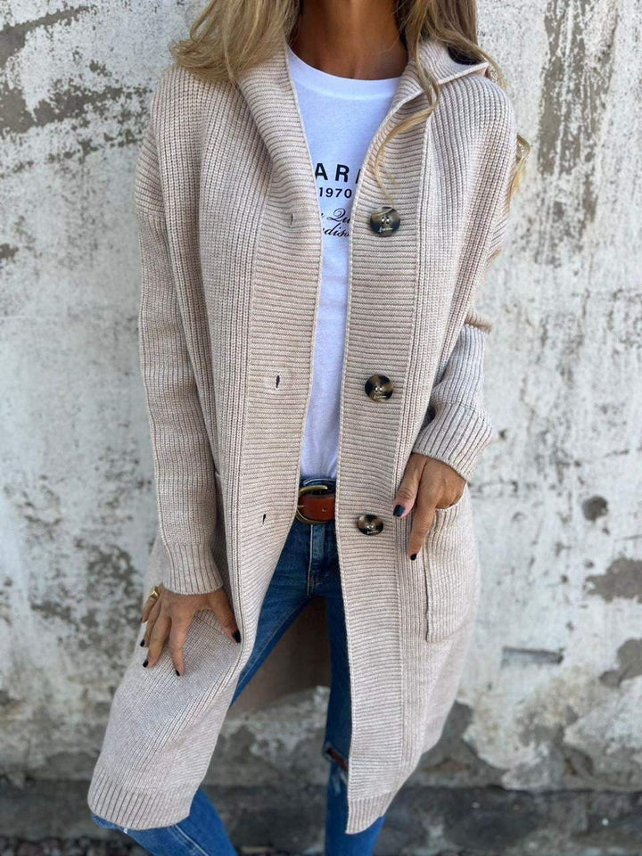 Merel | Dames Gebreid Lang Vest Met Capuchon