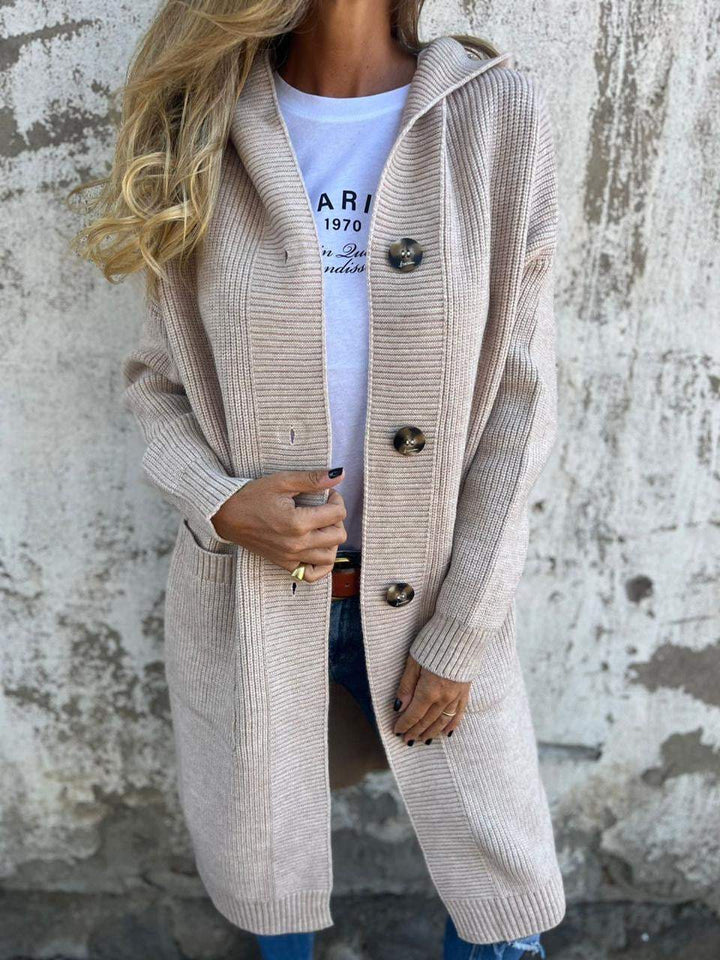 Merel | Dames Gebreid Lang Vest Met Capuchon