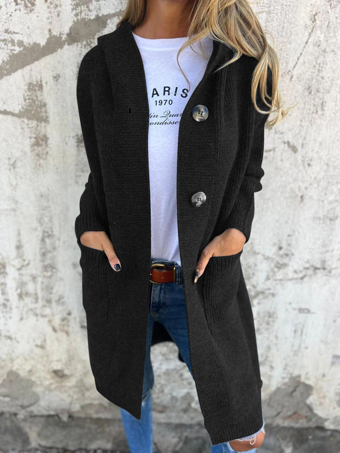 Merel | Dames Gebreid Lang Vest Met Capuchon