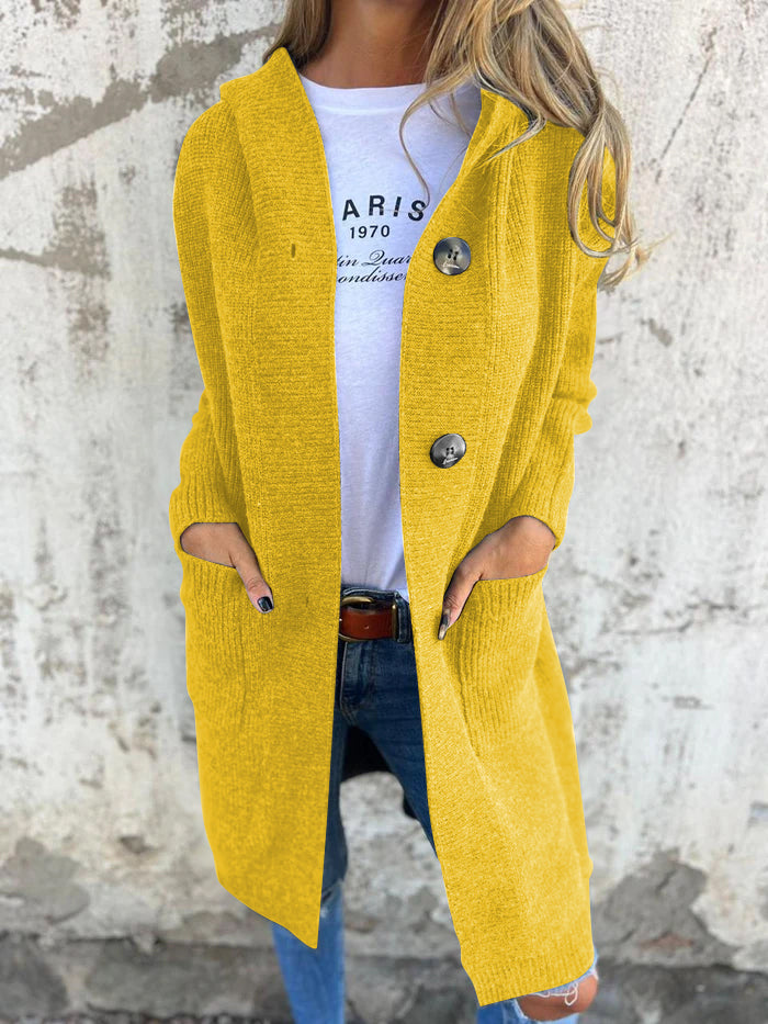 Merel | Dames Gebreid Lang Vest Met Capuchon