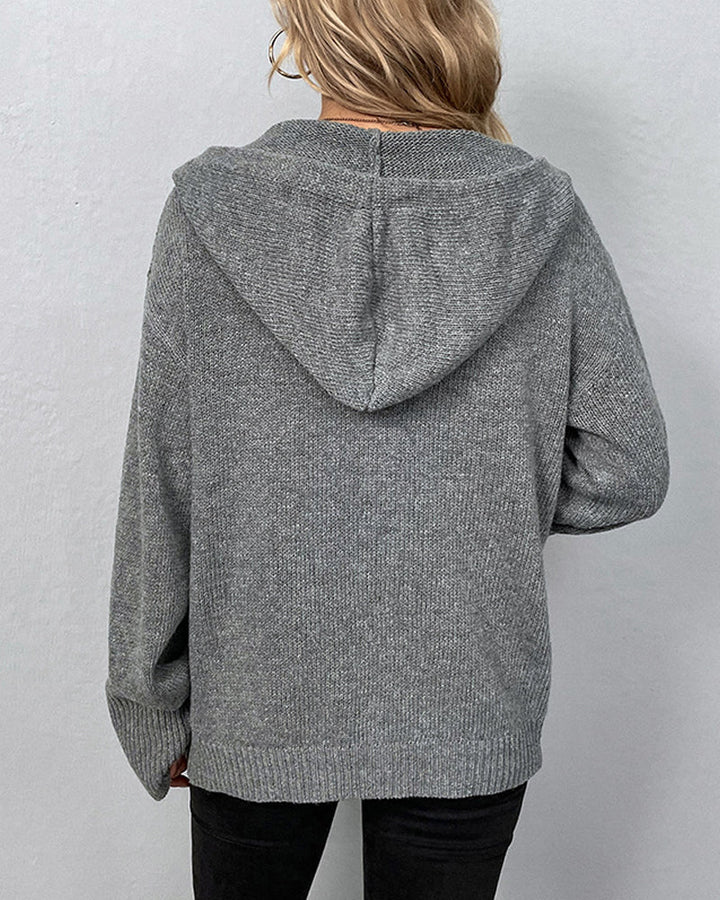 Nora | Dames Gebreid Vest Met Capuchon