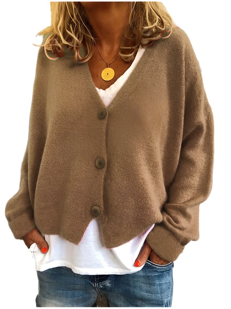 Rosalie | Dames Casual V-Hals Knoop Gebreid Vest