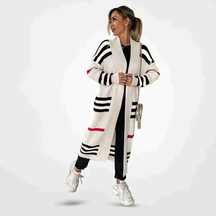 Sanne | Dames Gestreept Lang Vest