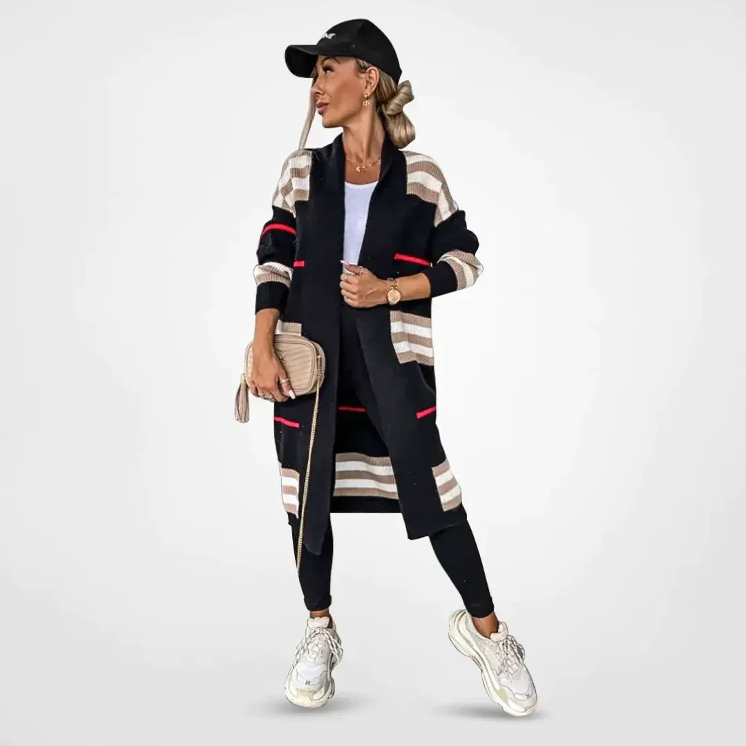 Sanne | Dames Gestreept Lang Vest