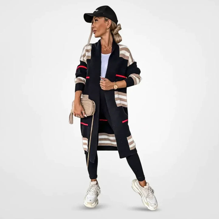 Sanne | Dames Gestreept Lang Vest
