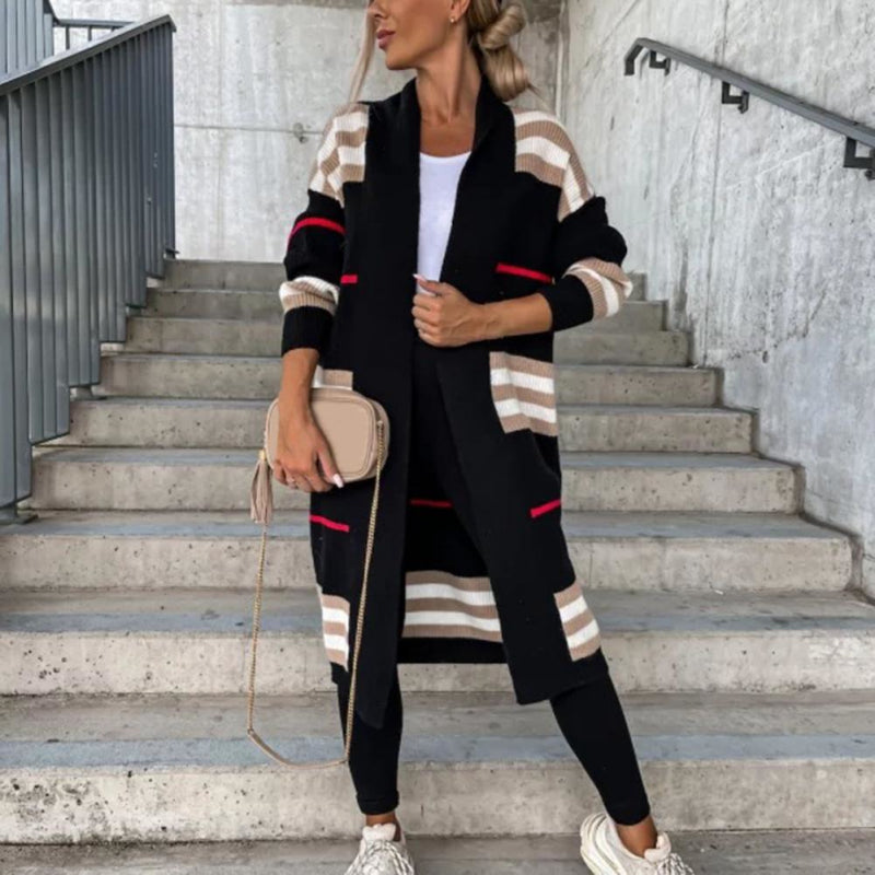 Sanne | Dames Gestreept Lang Vest