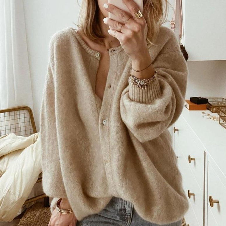 Willemijn | Dames Oversized Geribde Kraag Knoop Vest