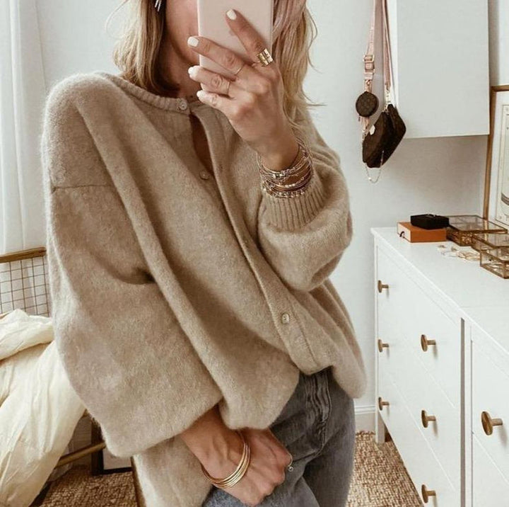 Willemijn | Dames Oversized Geribde Kraag Knoop Vest