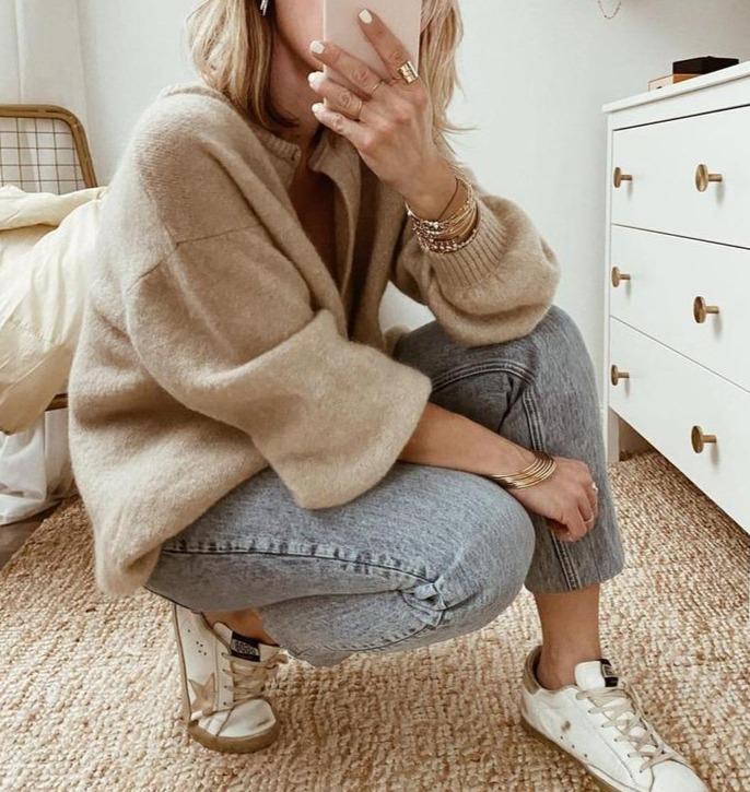Willemijn | Dames Oversized Geribde Kraag Knoop Vest