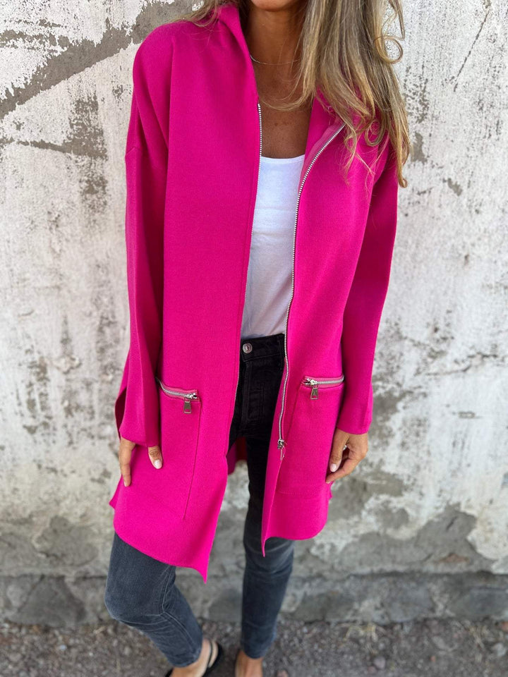 Xandra | Dames Lange Rits Zakken Longline Vest